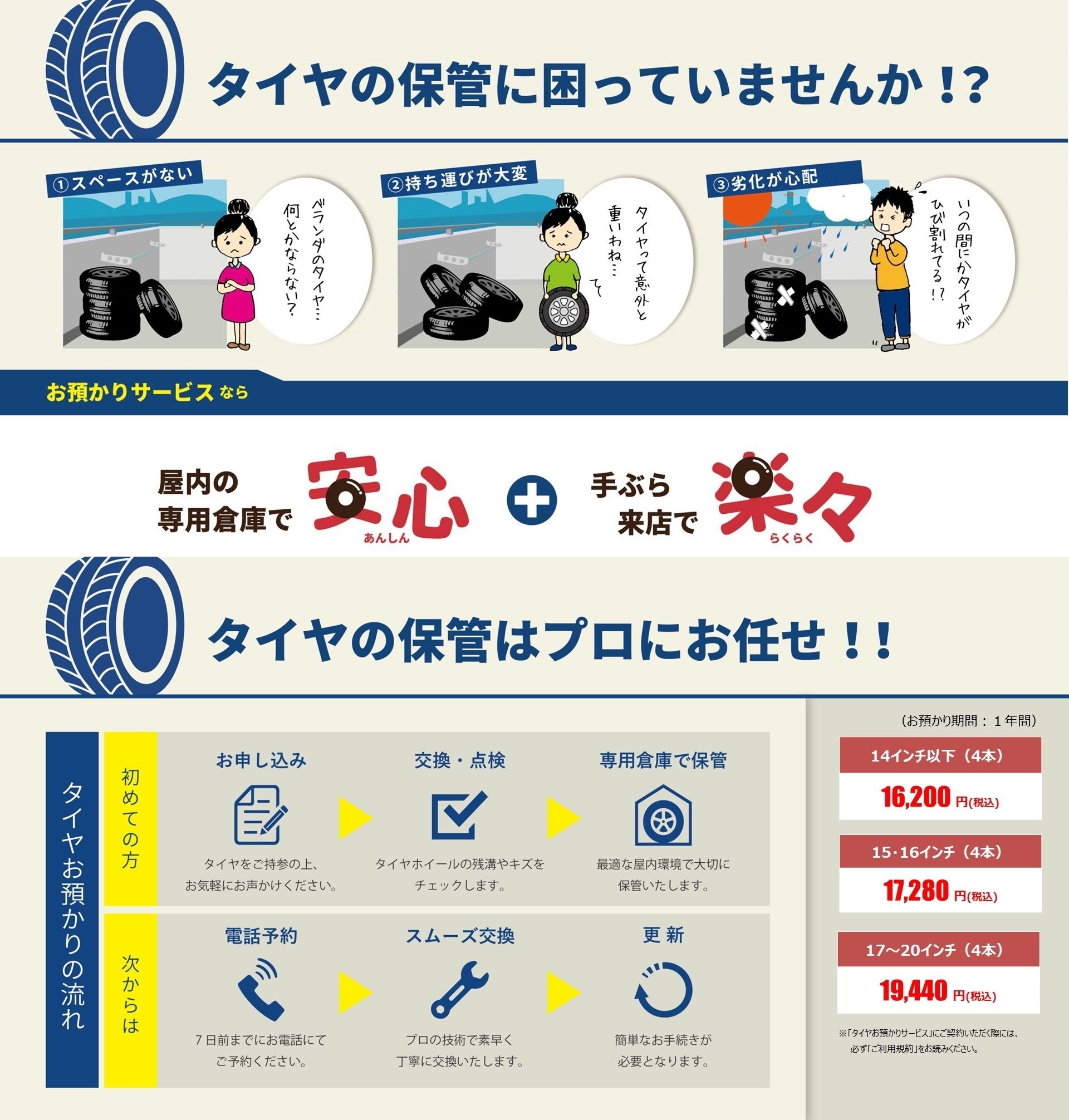 タイヤお預かりサービス